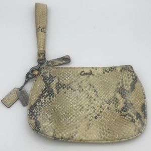 COACH Kristin Embossed Snakeskin Wristlet/Clutch